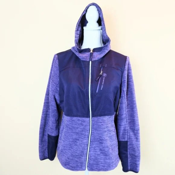 Free Country Jackets & Blazers - Free Country Purple Full Front Zip Jacket w/Hood Sz L
